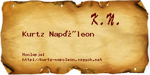 Kurtz Napóleon névjegykártya